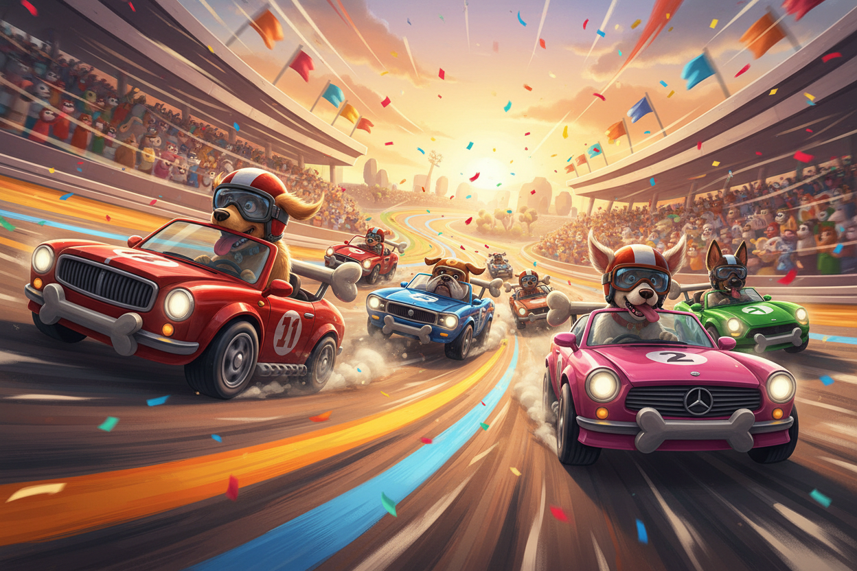 Dogs speed racing